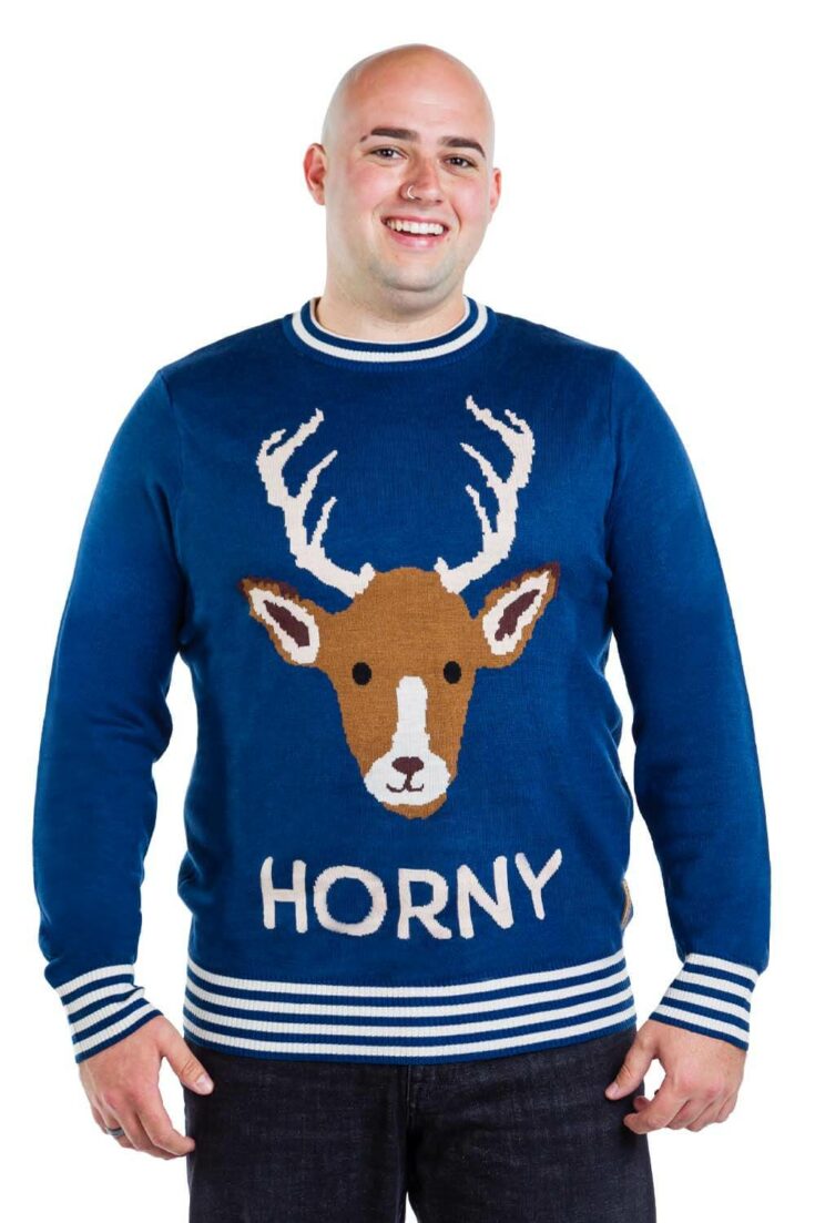 Mens big and tall horny sweater 001