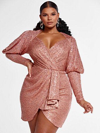 Arielle-Faux-Wrap-Sequin-Dress-Fashion-To-Figure