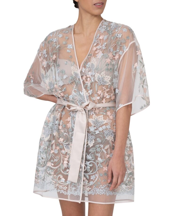 RYA COLLECTION Iris Short Floral Embroidered Robe 1