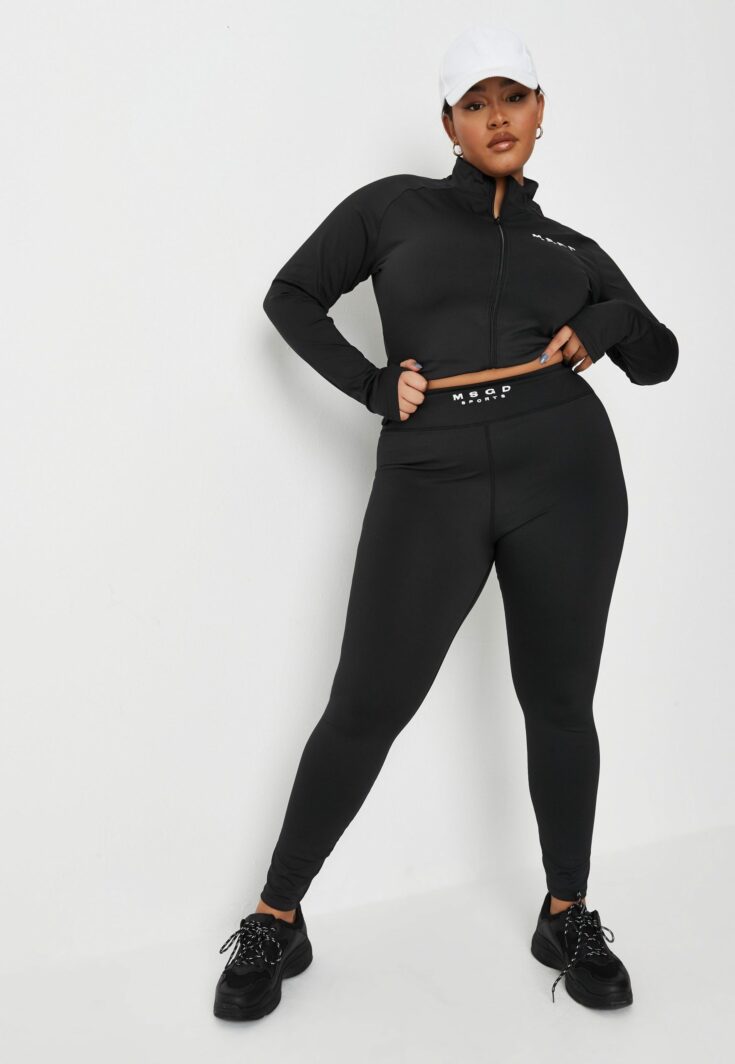 recycled plus size black msgd legging scaled 1 1