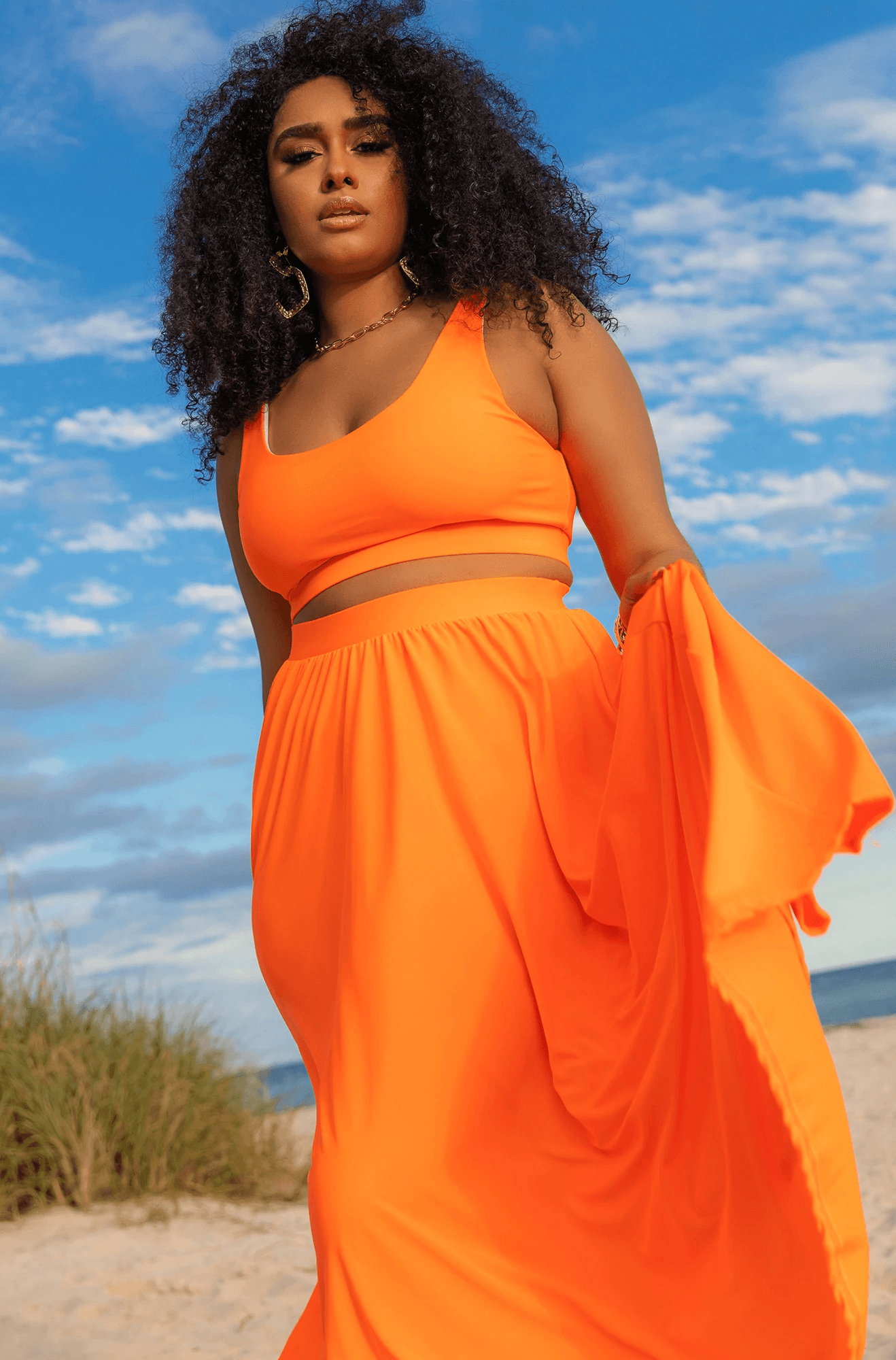Rebdolls 2022 Swimwear Collection Meet Me At Sunset Tie Waist Maxi Beach Skirt