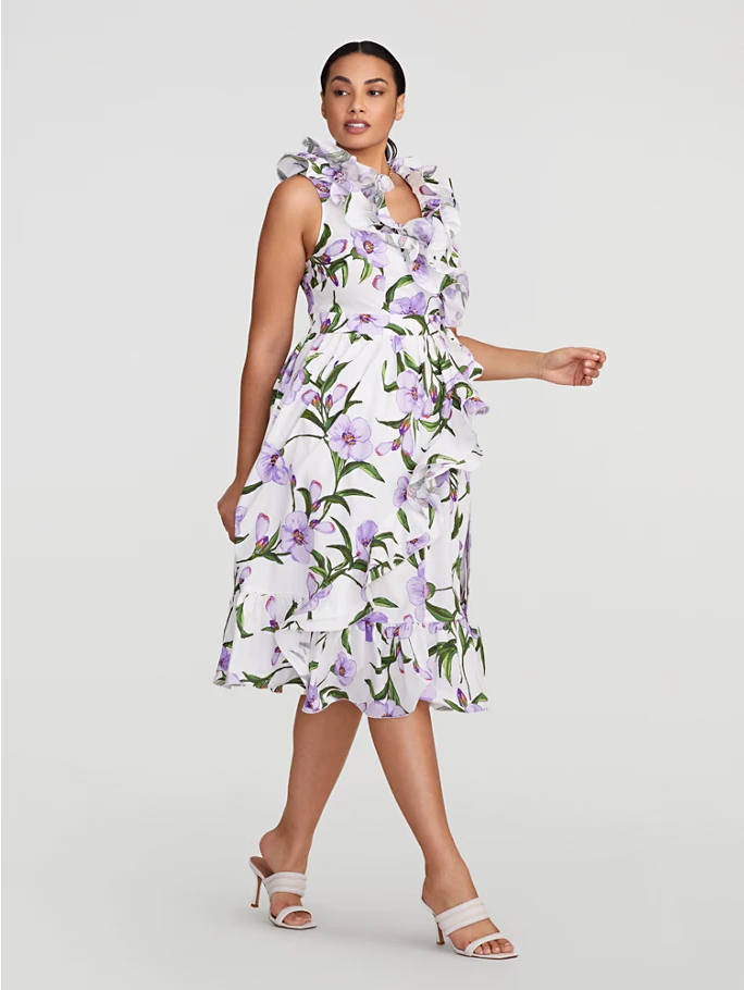 Macie floral print ruffle dress