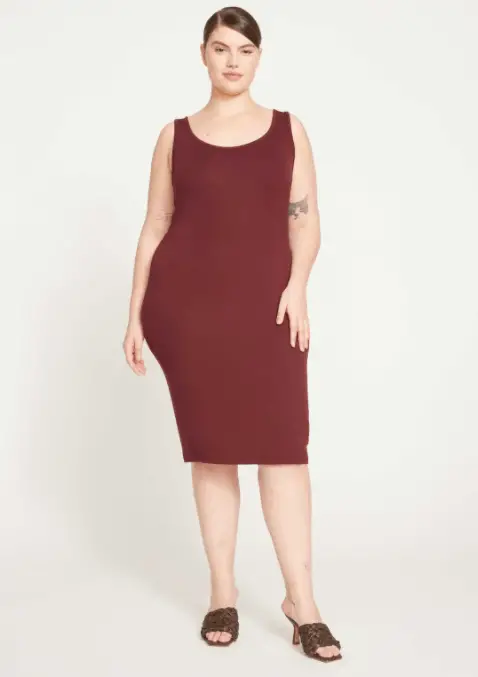 Universal Standard Foundation Tank Dress (Black Cherry)