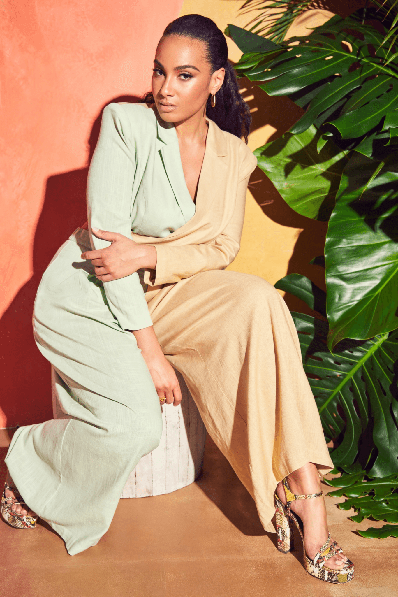 Crop Colorblock Blazer scaled 1