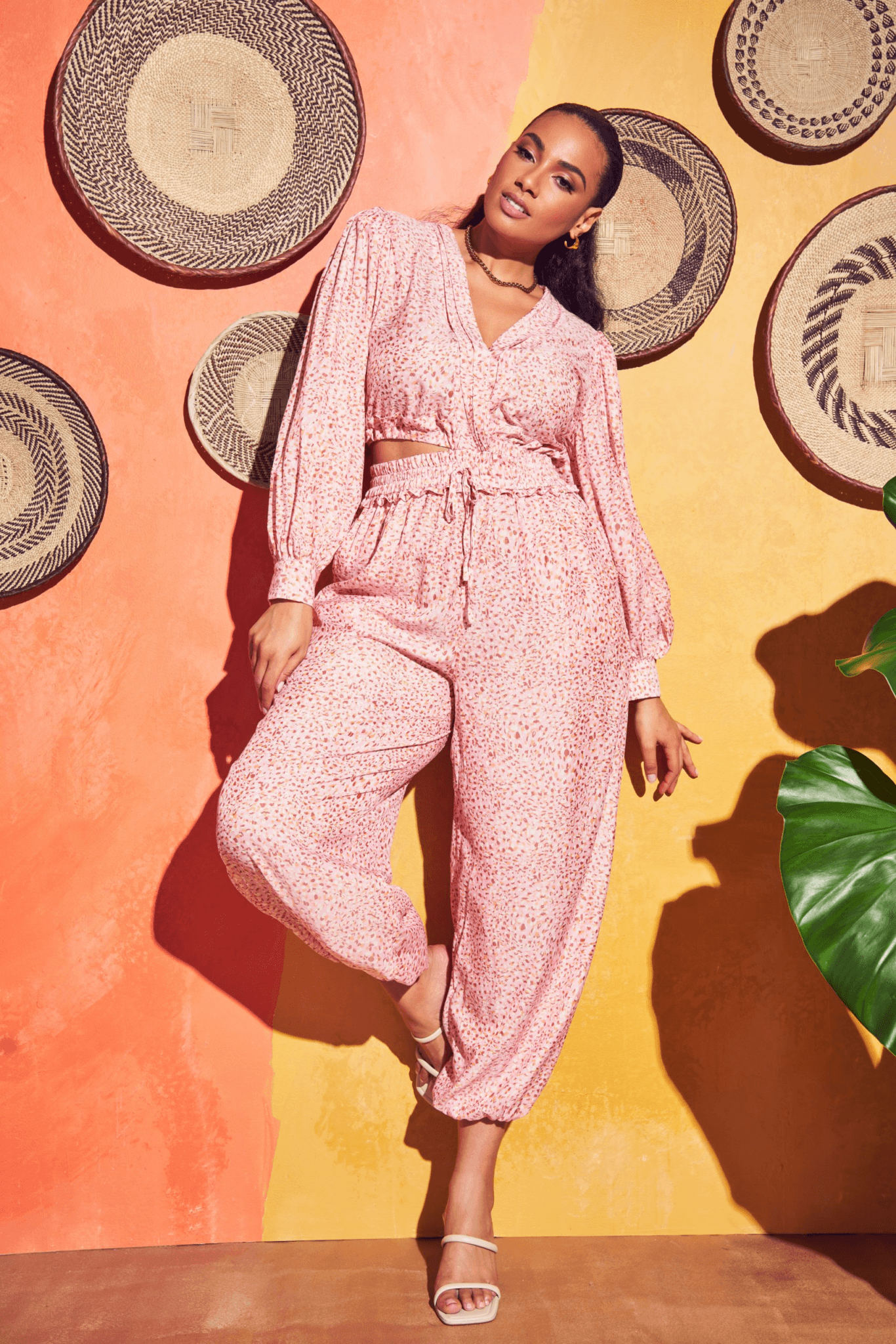 Cutout Jumpsuit With Deep V Neck 1