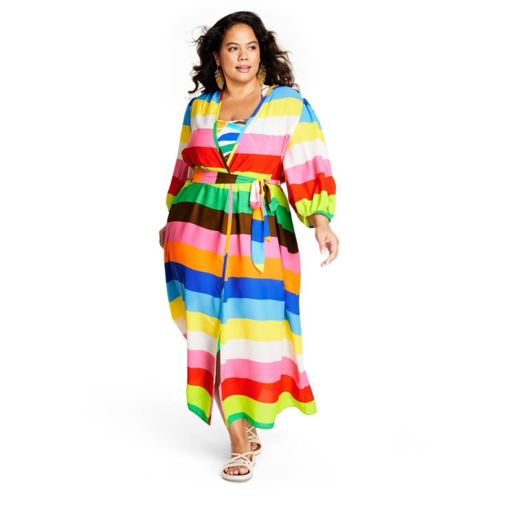 Womens Striped Cover Up Tabitha Brown for Target Rainbow 1