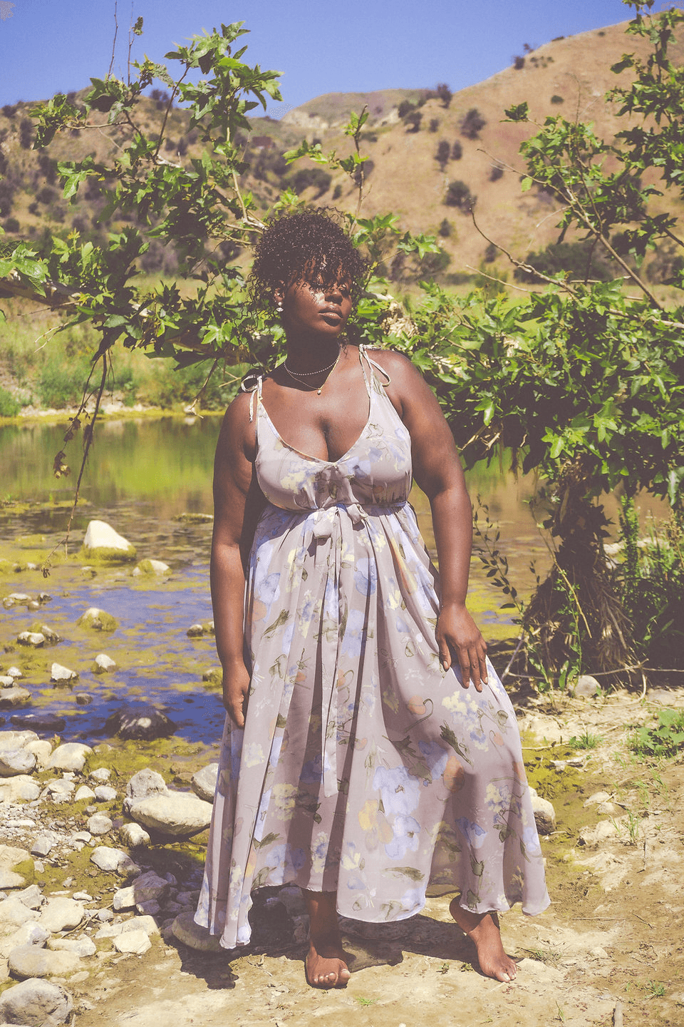 A Summer In Malibu Zelie for She- Peach Skies Dress