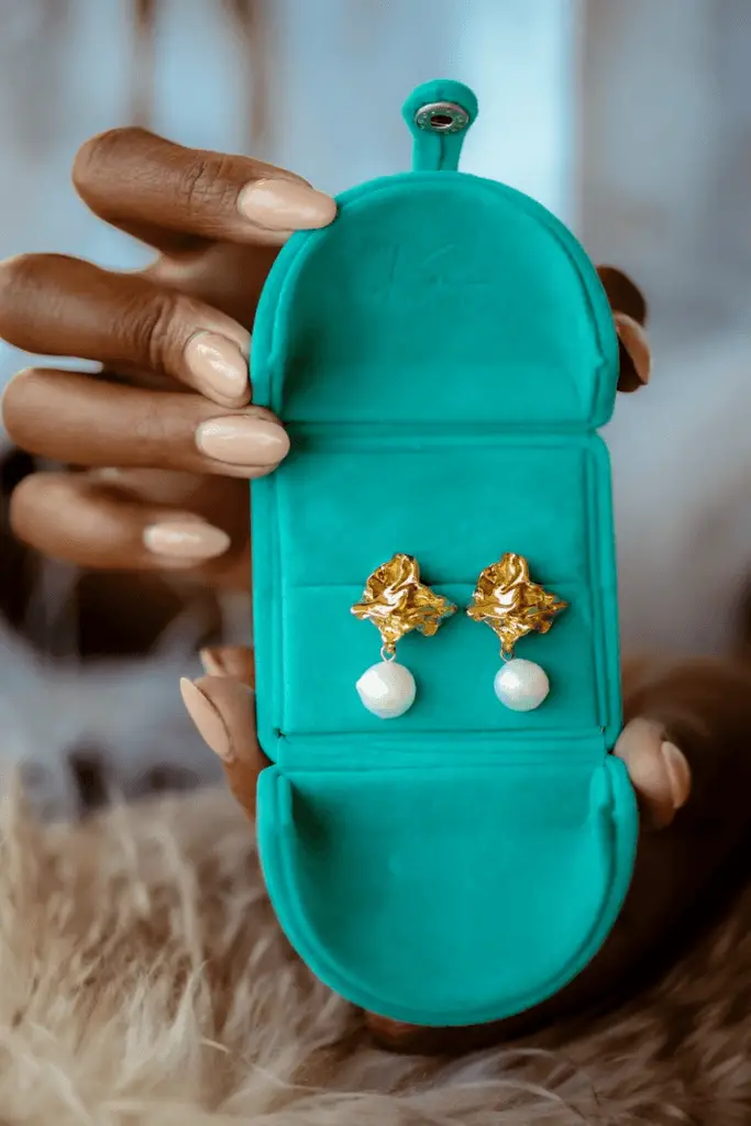 Jackie Nugget Pearl Studs- The Koi Studio by Hayet Rida