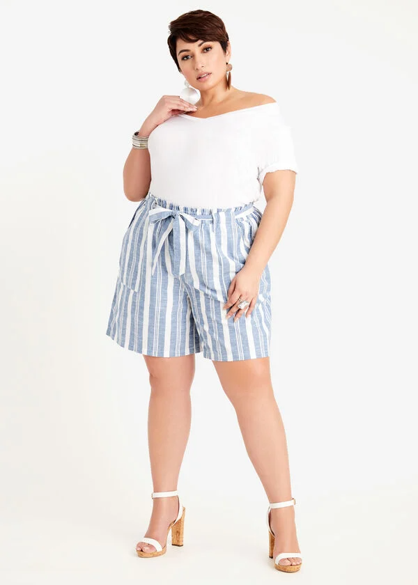 Striped Cotton Shorts 1
