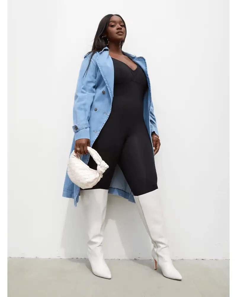 Plus size deals denim duster