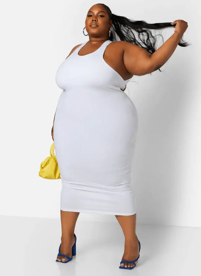 Plus size store white sun dress