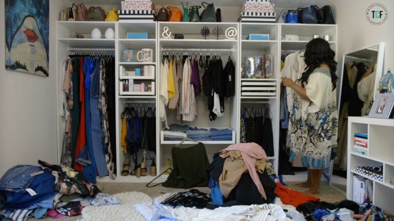 spring cleaning the closet