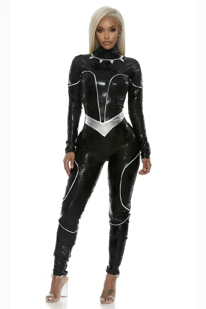 SEXY BLACK REIGNING PANTHER CHARACTER COSTUME 1