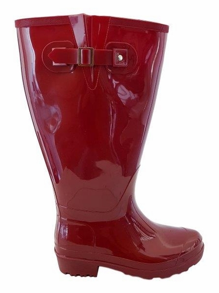 Wellies Super Wide Calf Super Wide Calf Ladies Boot Red PVC