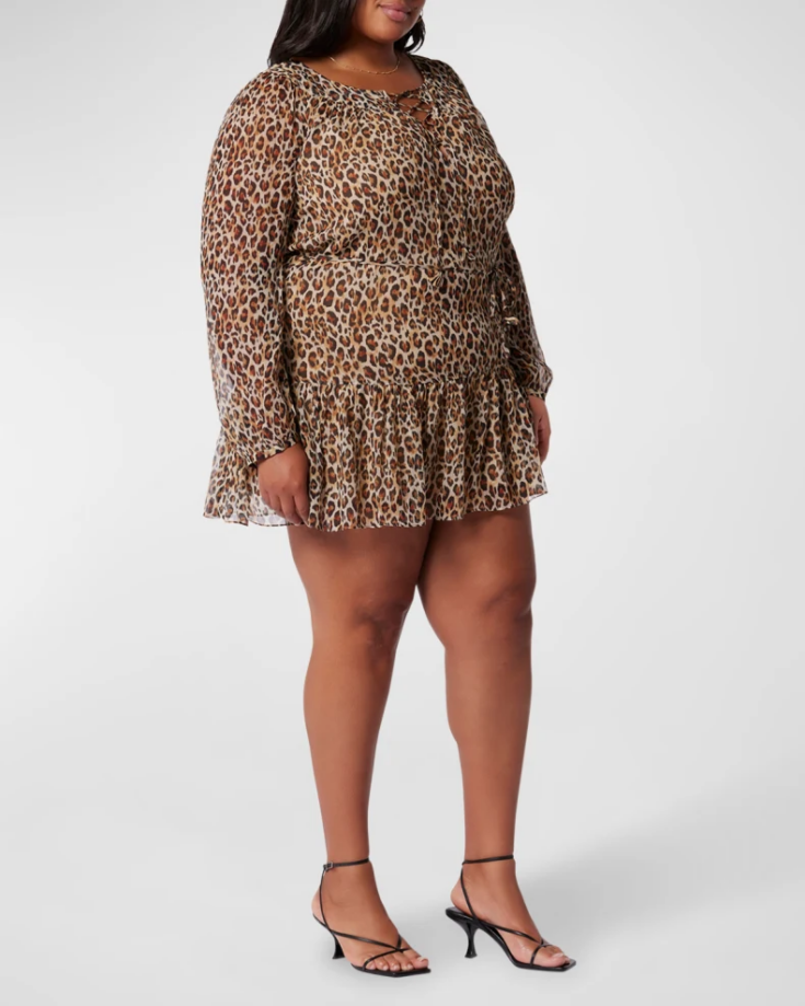 Plus Size Arioste Leopard Print Mini Dress 1
