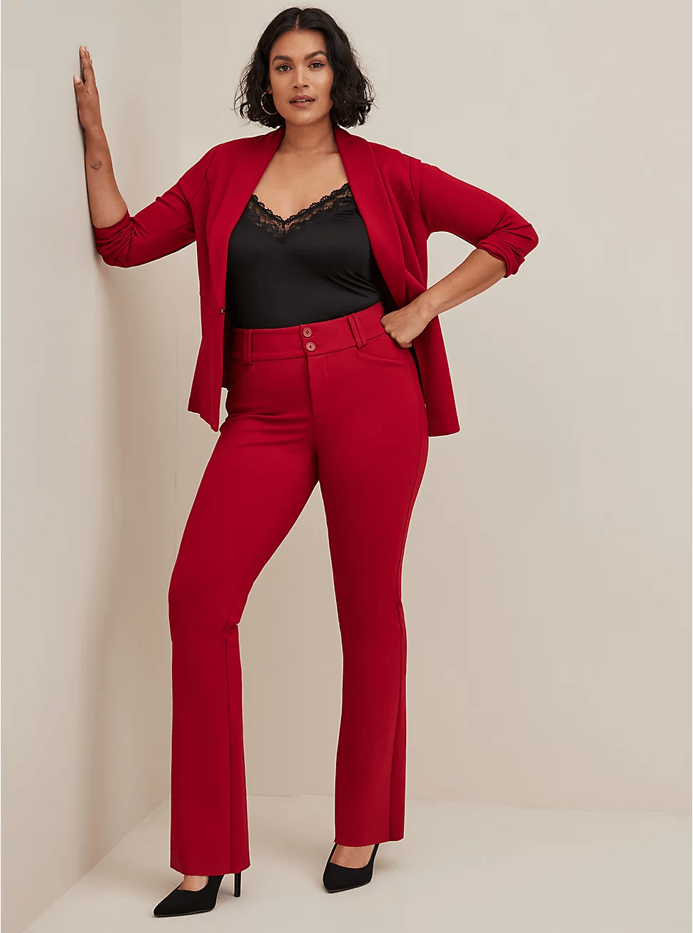 TROUSER SLIM BOOT STUDIO LUXE PONTE MID-RISE PANT