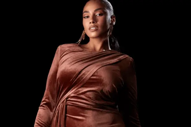 Tyana Velvet Draped Plus Size holiday Dresses