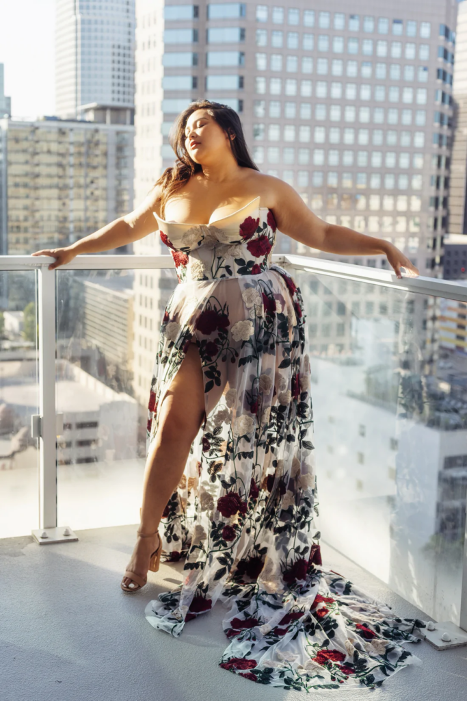 Wild Roses Custom Corset Gown- plus size holiday dresses