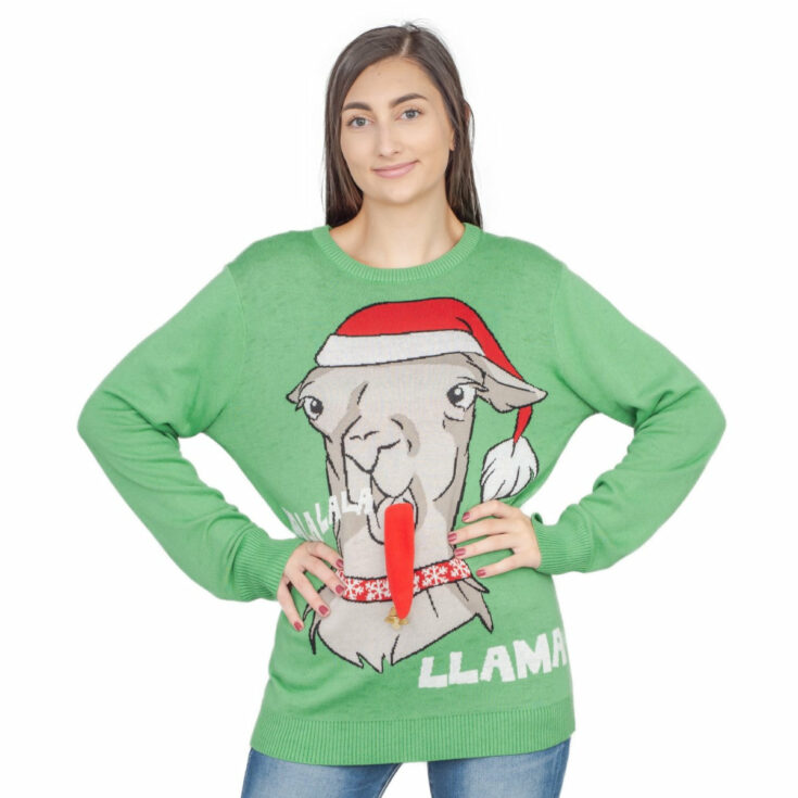 Womens Flappy Llama Animated Ugly Christmas Sweatshirt 2.jpgv1620808886