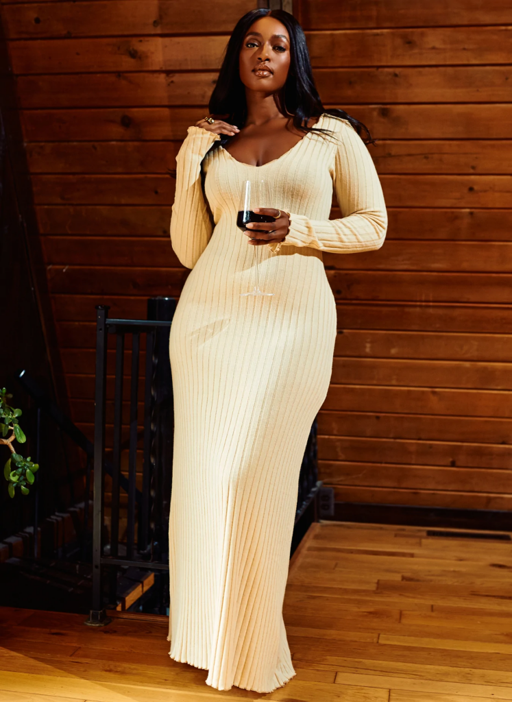 Wind Down the New Year in Style with the Rebdolls “Soft Life” Lounge Collection - Eloise Ribbed A Line Maxi Dress - White