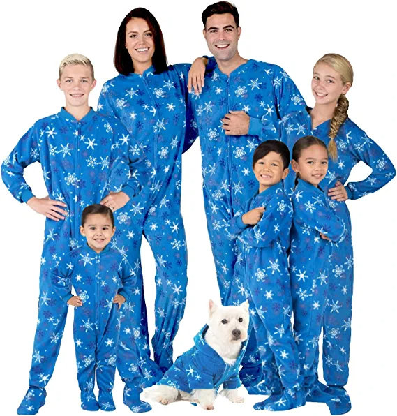 Matching Plus Size Family Pajamas for the Holidays- Footed Pajamas - Family Matching Onesies