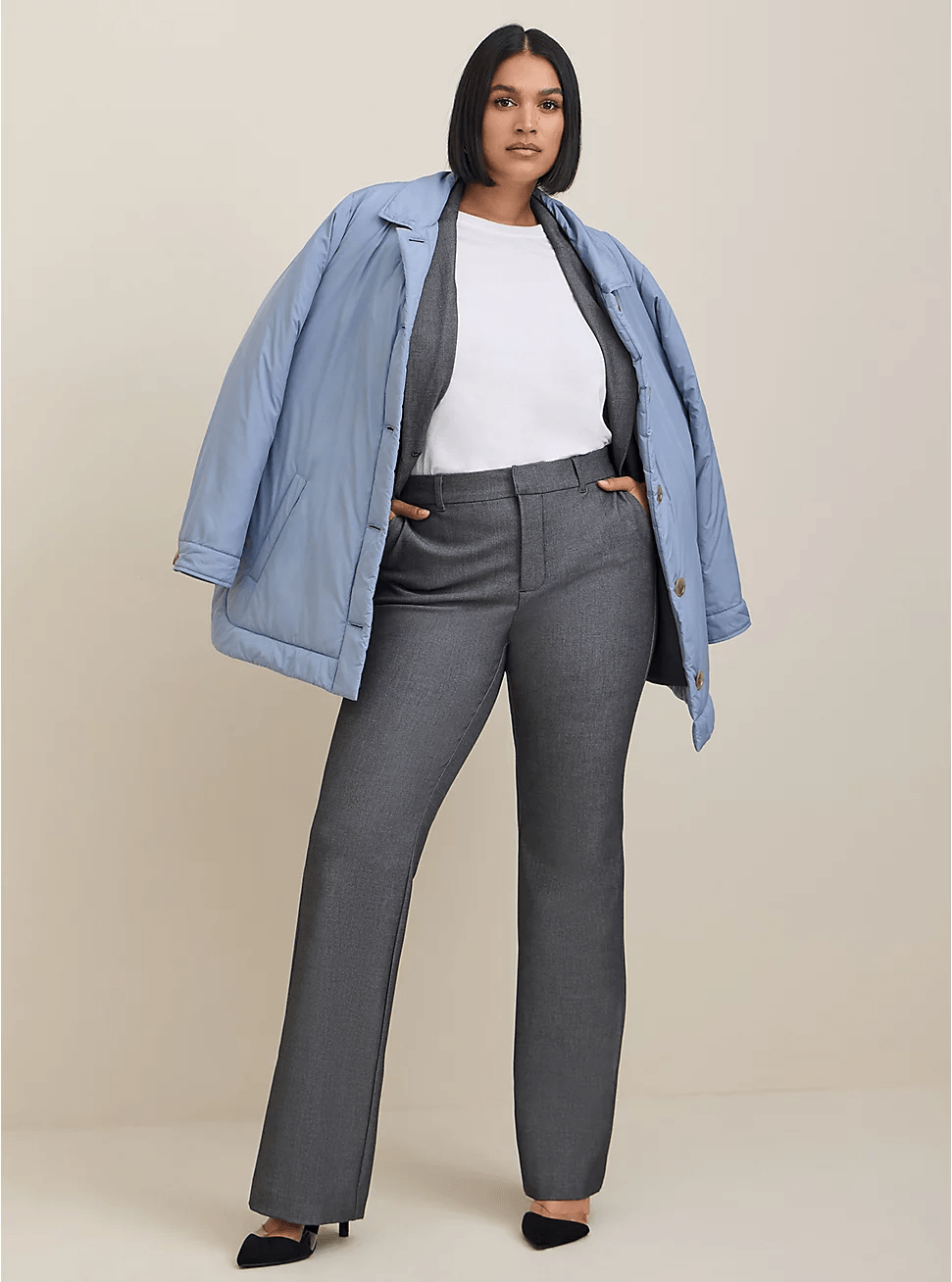 COMFORT FLEX WAISTBAND TROUSER BOOT STUDIO LUXE WOVEN HIGH-RISE PANT