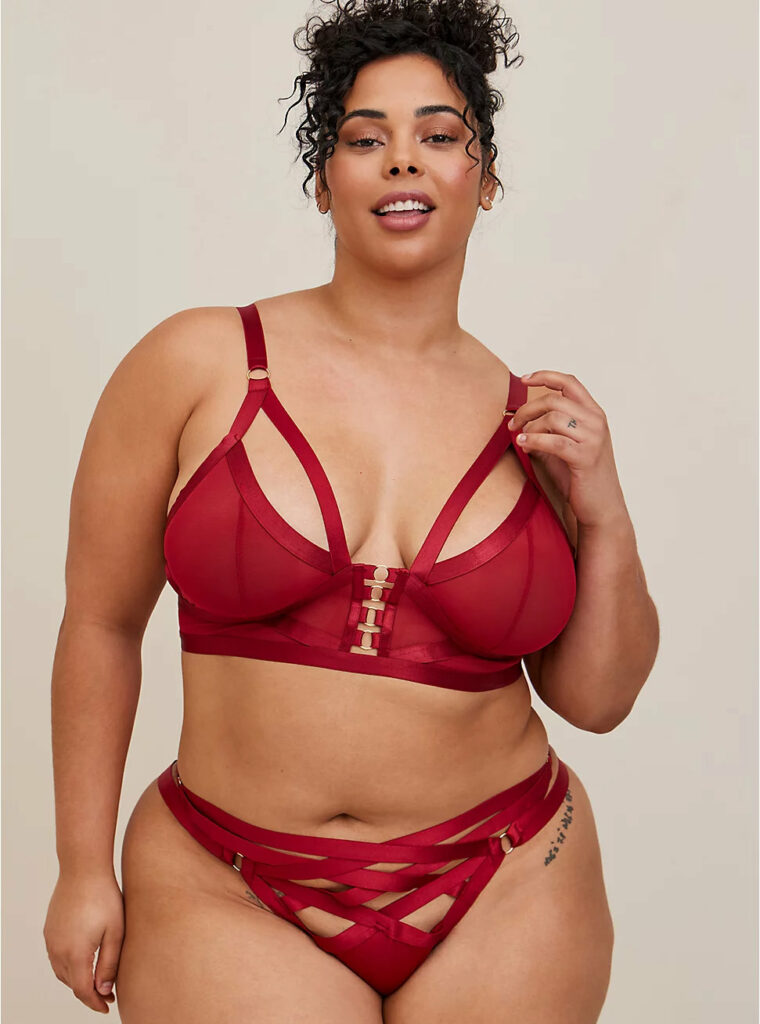 Torrid Super Sexy Lingerie Collection-OVERT STRAPPY MESH WIRELESS BRALETTE
