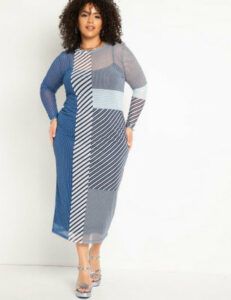 Maxi Printed Mesh Dress