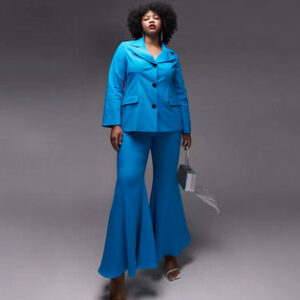 TOPSHOP CURVE LIMITED EDITION flared pants in blue