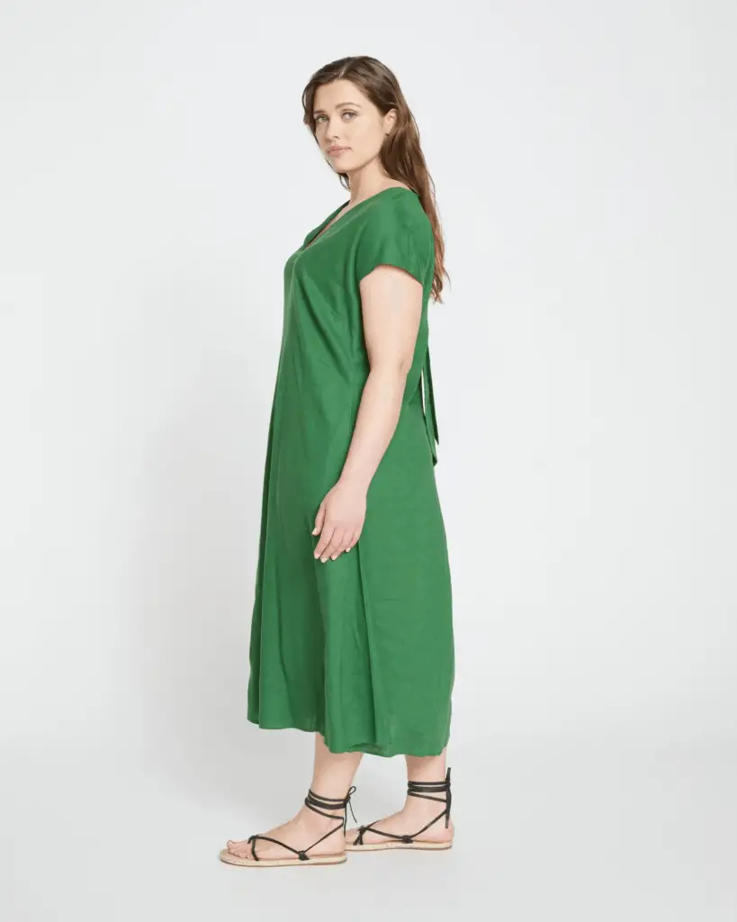 Universal Standard Linen collection-Louvre Bow Back Linen Dress