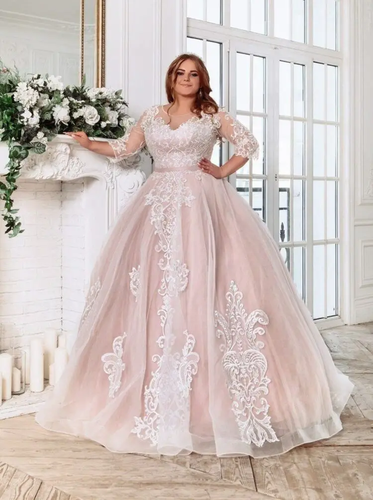 Plus Size Pink Wedding Dresses You Ll Love The Curvy Fashionista