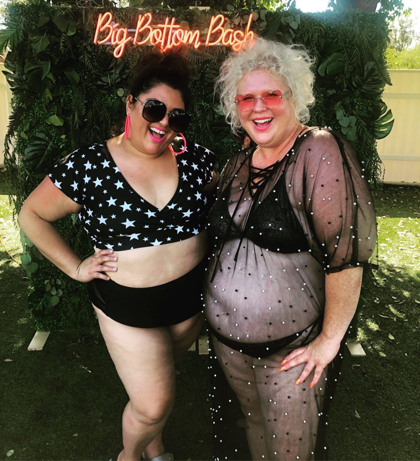 Marcy and Jen at a swim event | Photo c/o The Plus Bus