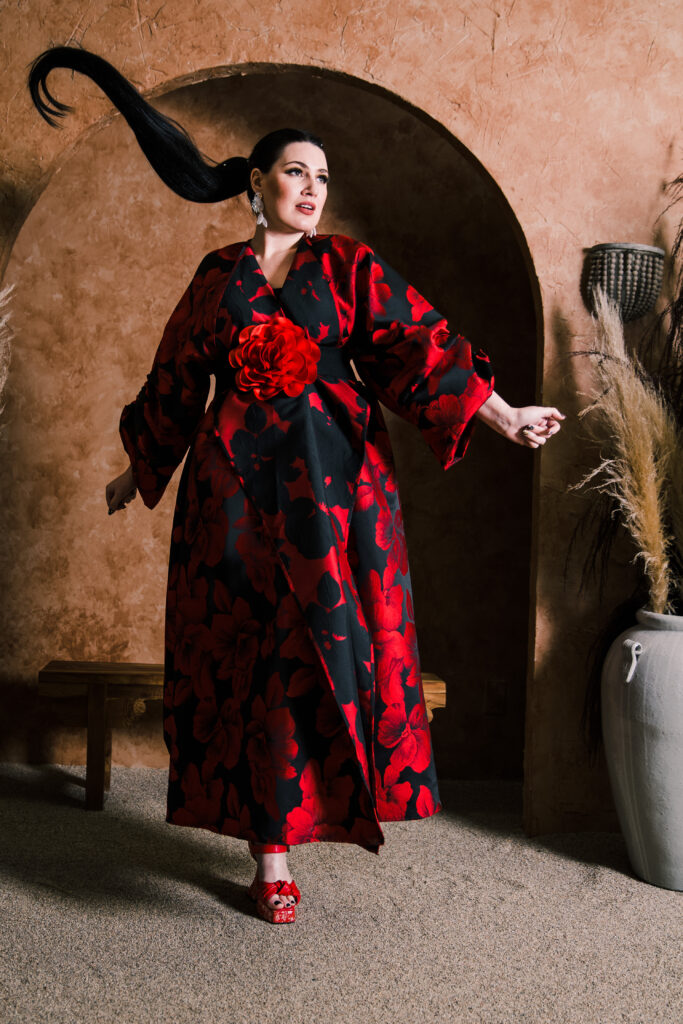 Parisian Coat “I Lombardi” & Red Flowers Belt - byVINNIK