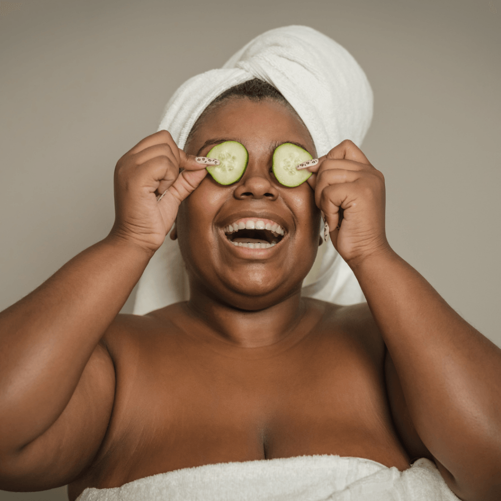 Plus size woman receiving spa treatment at spa in Korea