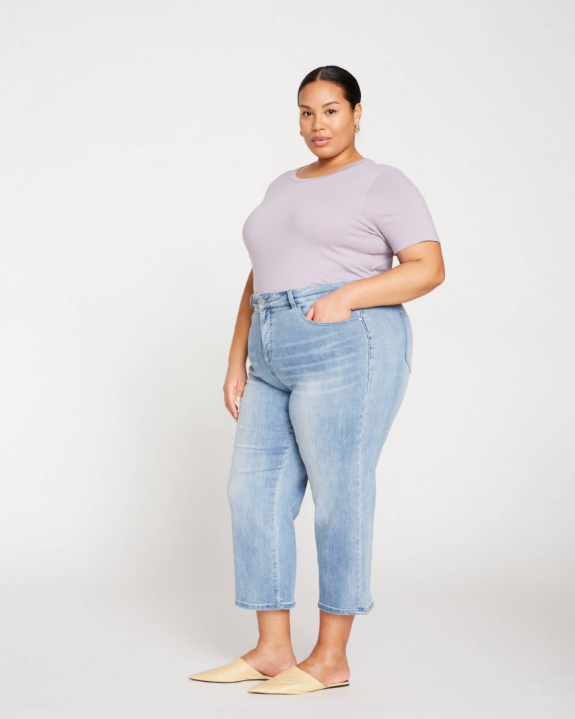 Where to find size inclusive denim- Universal Standard- Bae Boyfriend Crop Jeans