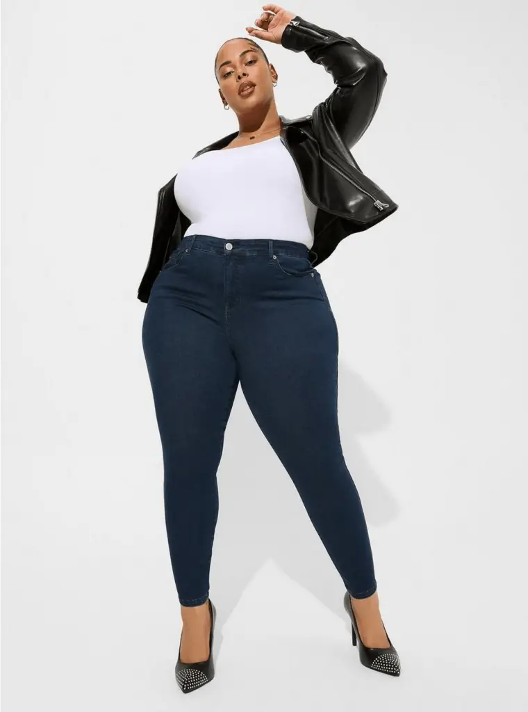 Where to find size inclusive denim-Trio Skinny High-Rise Jean Torrid