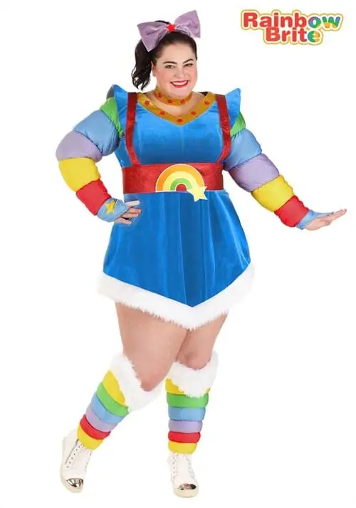 Womens Plus Size Authentic Rainbow Brite Costume