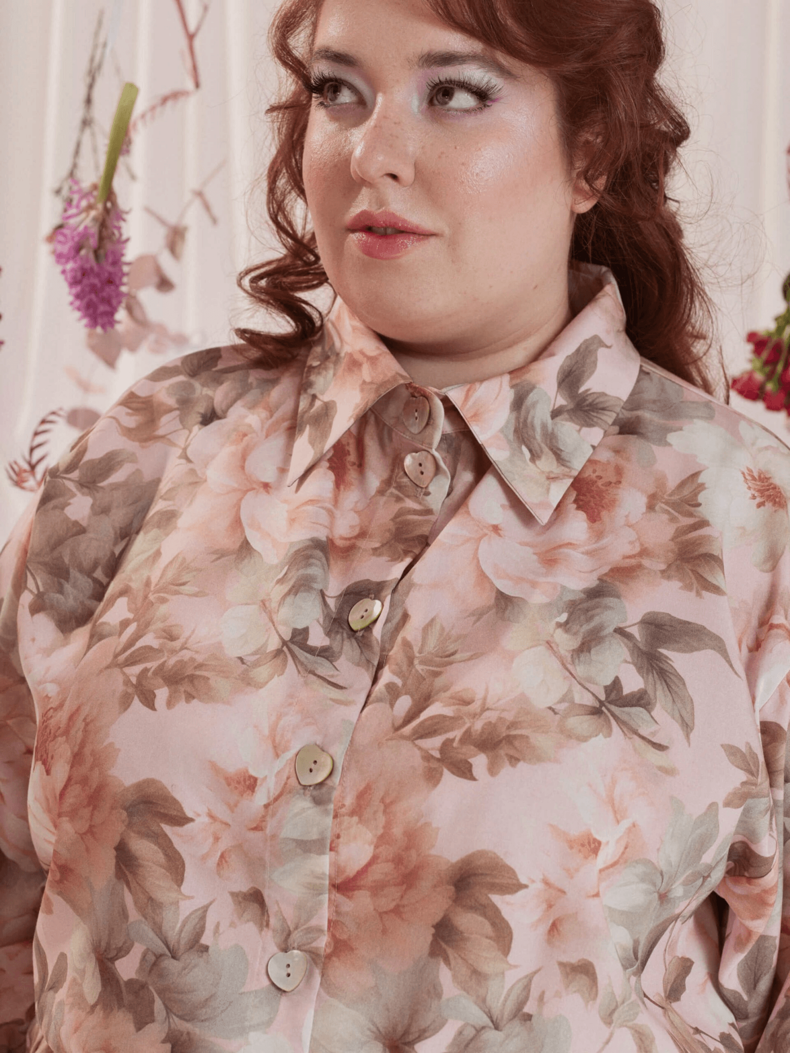plus size spring style tips- “HATTIE” SHIRT FLORAL TENCEL at LoudBodies.com