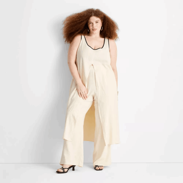Image for Future Collective w/Jenny K Lopez Women's Linen Front Slit Maxi Tank 