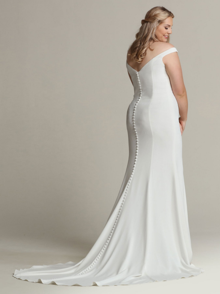 Off The Shoulder Mermaid Wedding Dress With Buttons