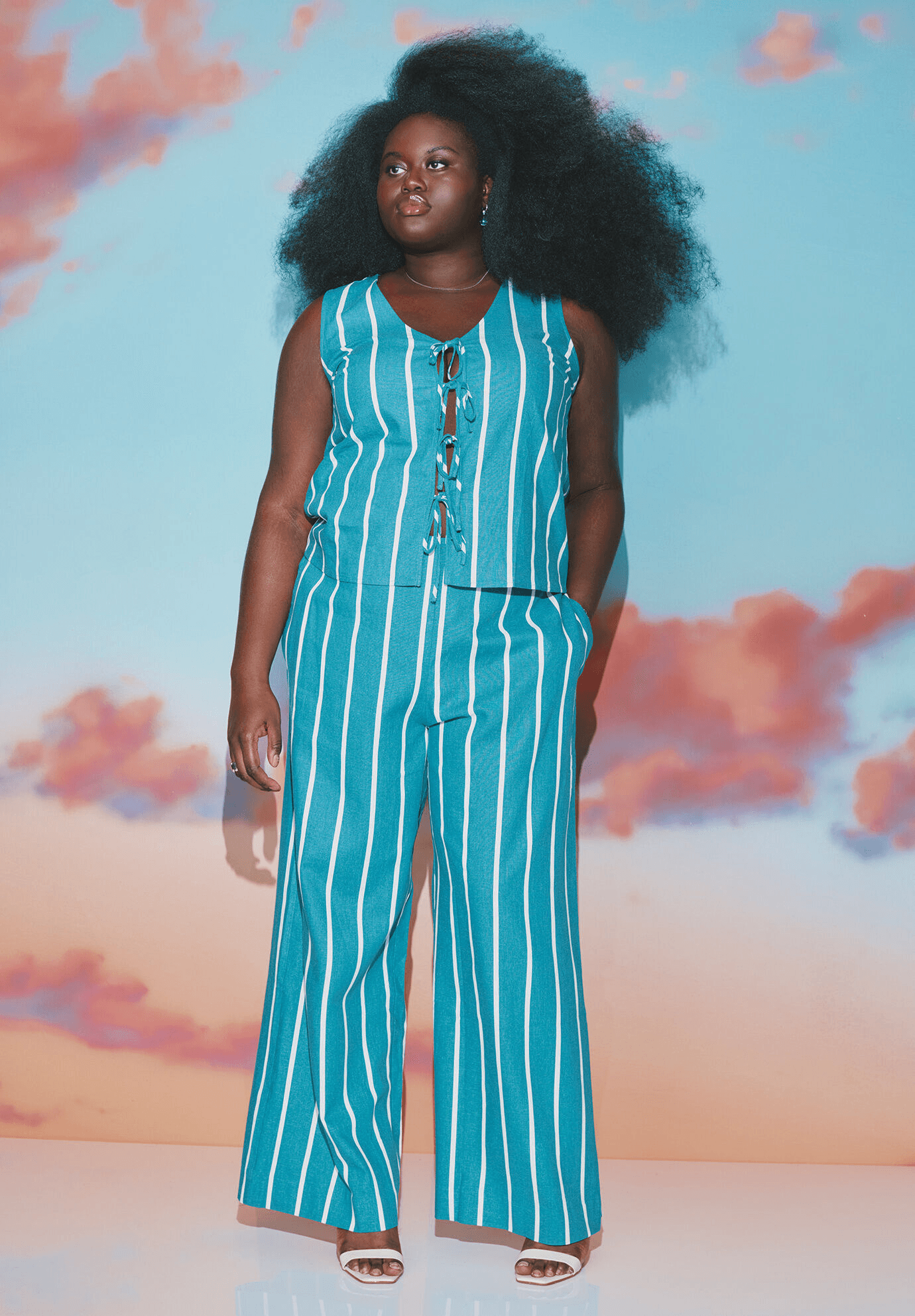 Plus Size Linen Striped Pant by eloquii.com
