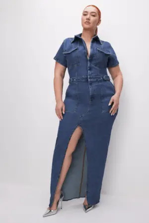 FIT FOR SUCCESS Plus Size Denim MAXI DRESS