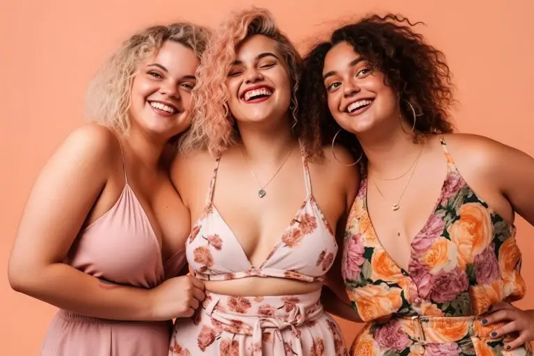 Women wearing their plus-size graduation dresses