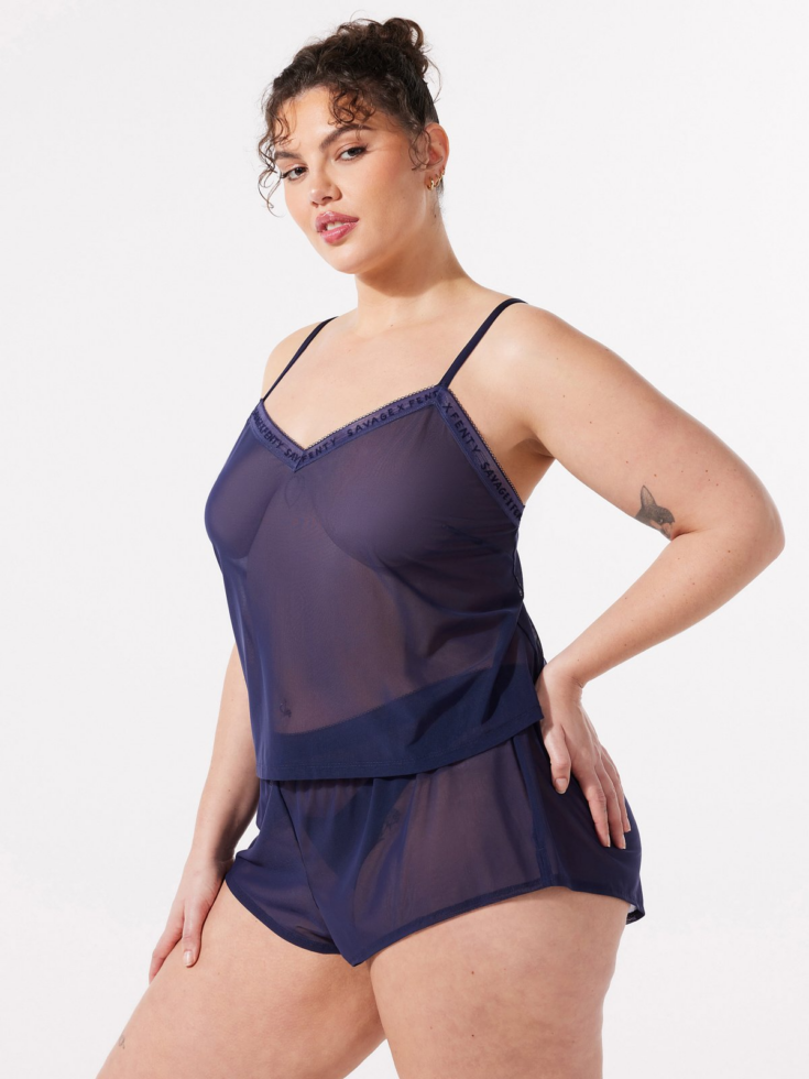 Logo Trim Mesh Sleep Cami