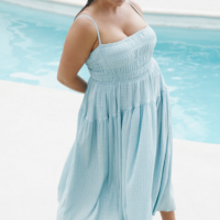 Smocked Tiered Plus Size Maxi Dress