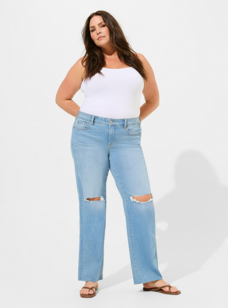 Perfect Wide Leg Vintage Stretch Mid Rise Jean