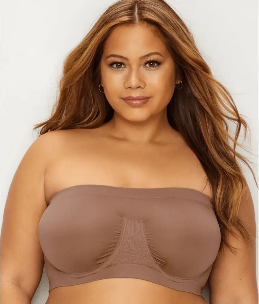 Rhonda Shear Plus Size Ahh Angel Seamless Bandeau Bra- Alternatives for Plus Size Strapless Bras