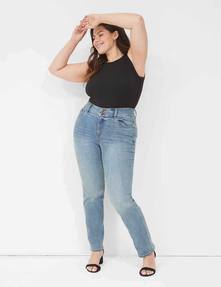 High rise straight jeans that flatter your tummy