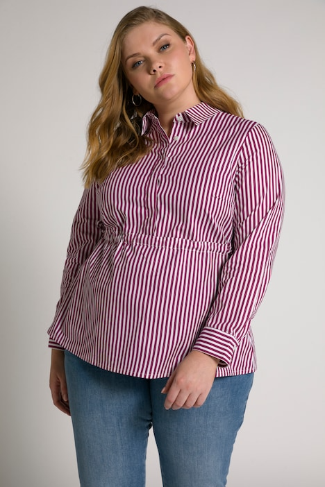 Bellieva Eco Cotton Stripe Print A Line Fit Blouse