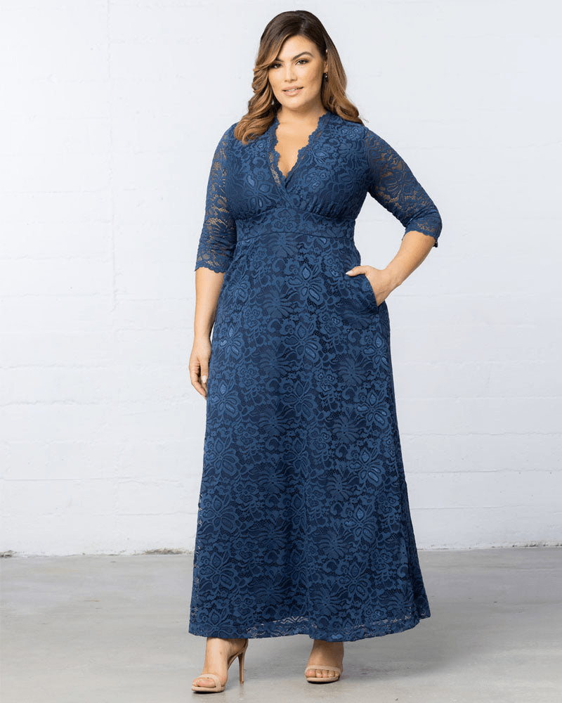 Maria-Lace-Evening-Gown- عرض مع هذه الأم زائد الأم لفساتين العريس